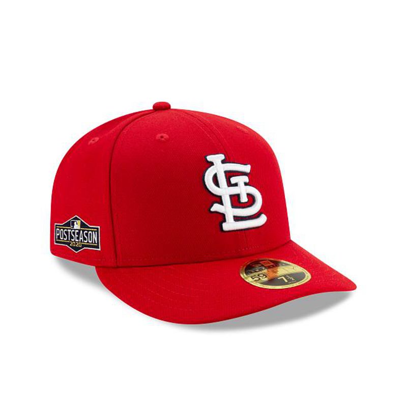 MLB St. Louis Cardinals Postseason Side Patch Low Profile 59Fifty Fitted (DMH5382) - Red New Era Caps